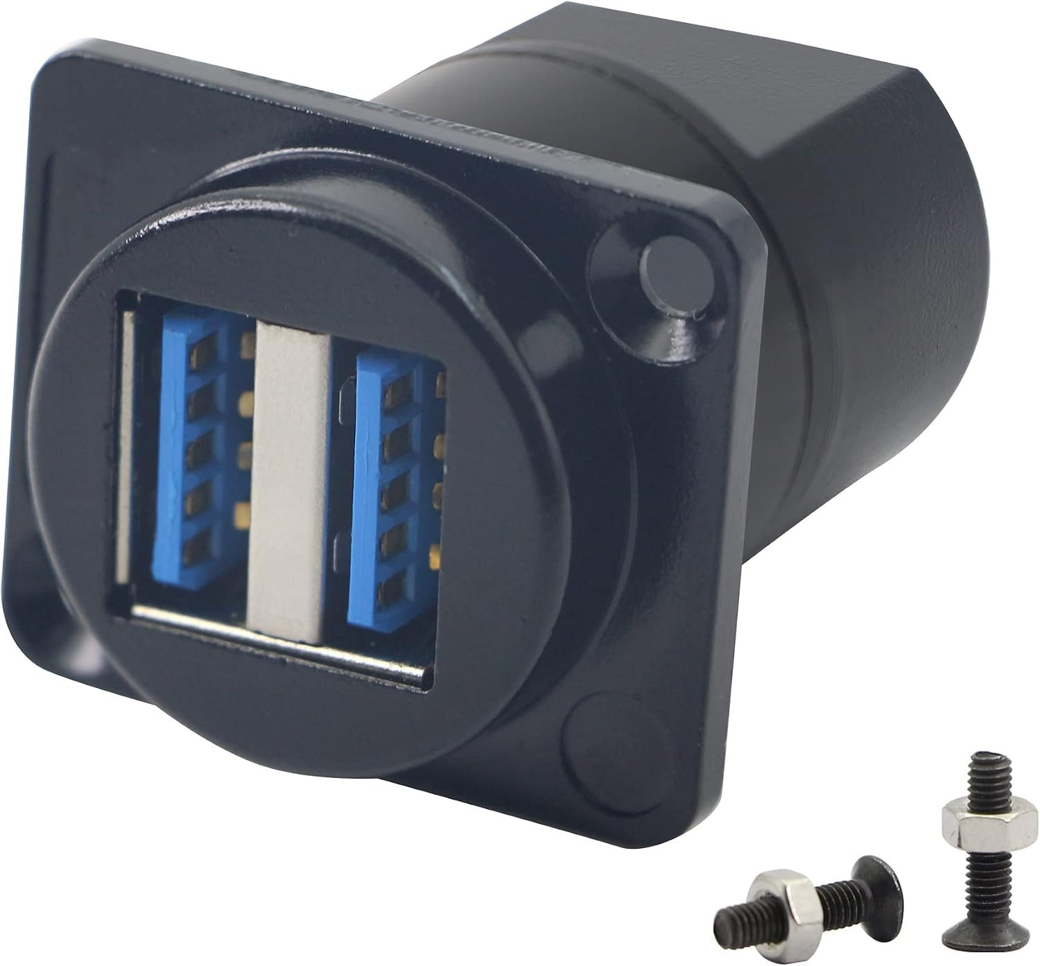 QIANRENON USB 3.0 Dual Panel Mount Solderless Connector, USB 3.0 Female to Femal