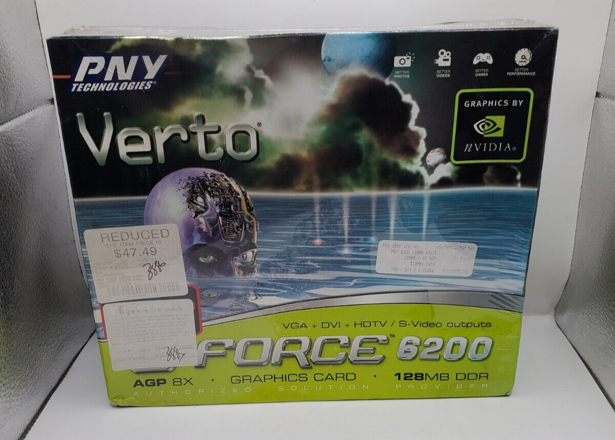 PNY Technologies GeForce 6200 128mb DDR Graphics Card New in box. Box has damage