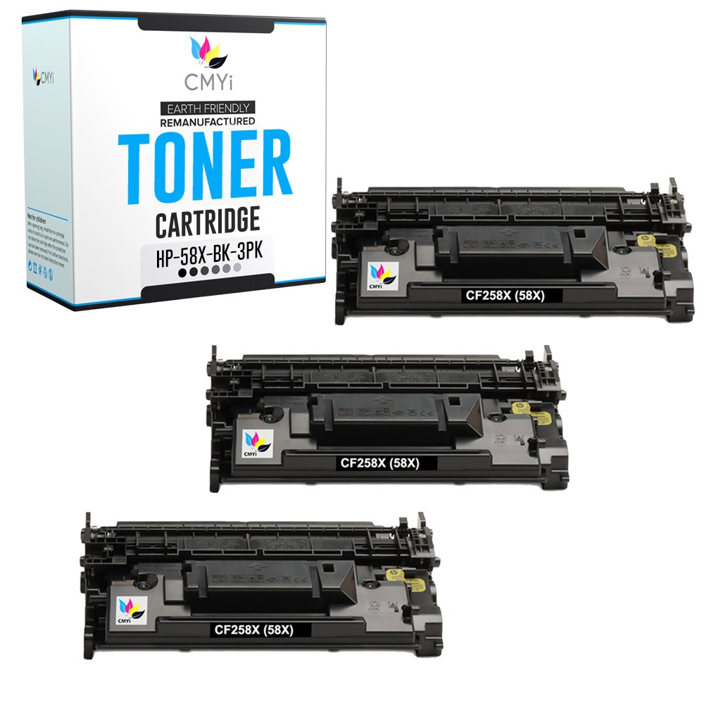 CMYi 3-PK Replacement Toner 58X Cartridges for HP Enterprise MFP M430f Pro M404n