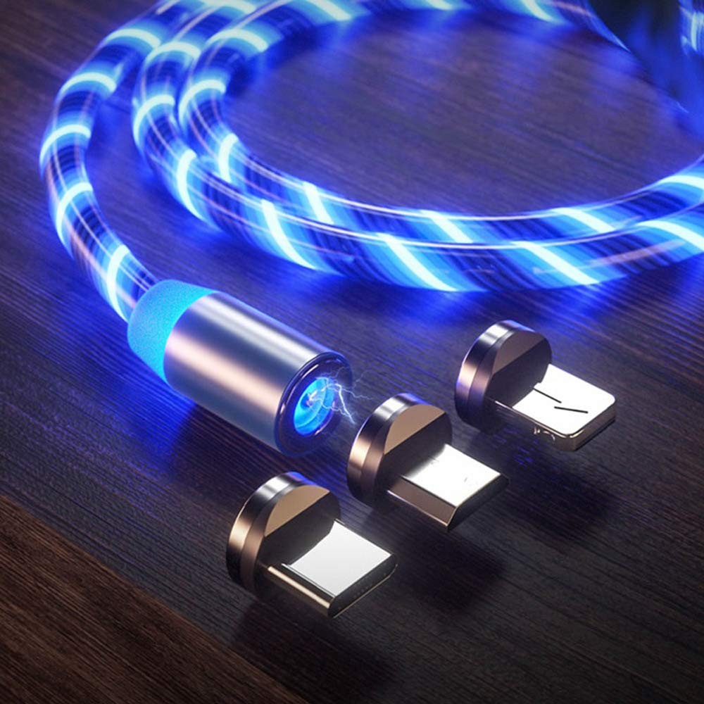 Streamer LED Magnetic Charging Cable,Nighttime Glow 3A Fast 3 ft, Random 