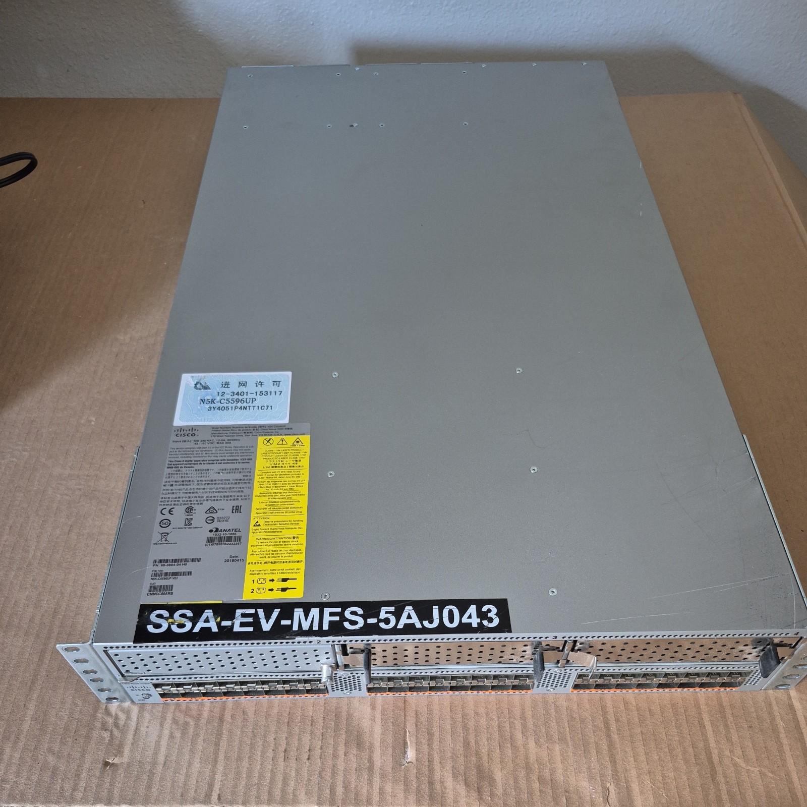 Cisco Nexus 5596UP 64 Port 10 Gigabit Ethernet/Fibre Channel Switch N5K-C5596UP