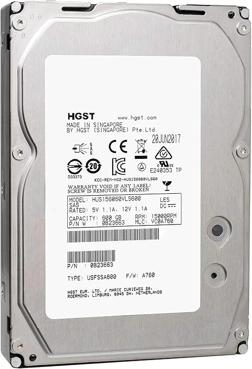 Dell HGST 600GB 15K 6G 16MB 3.5" SAS Hard Drive HUS156060VLS600