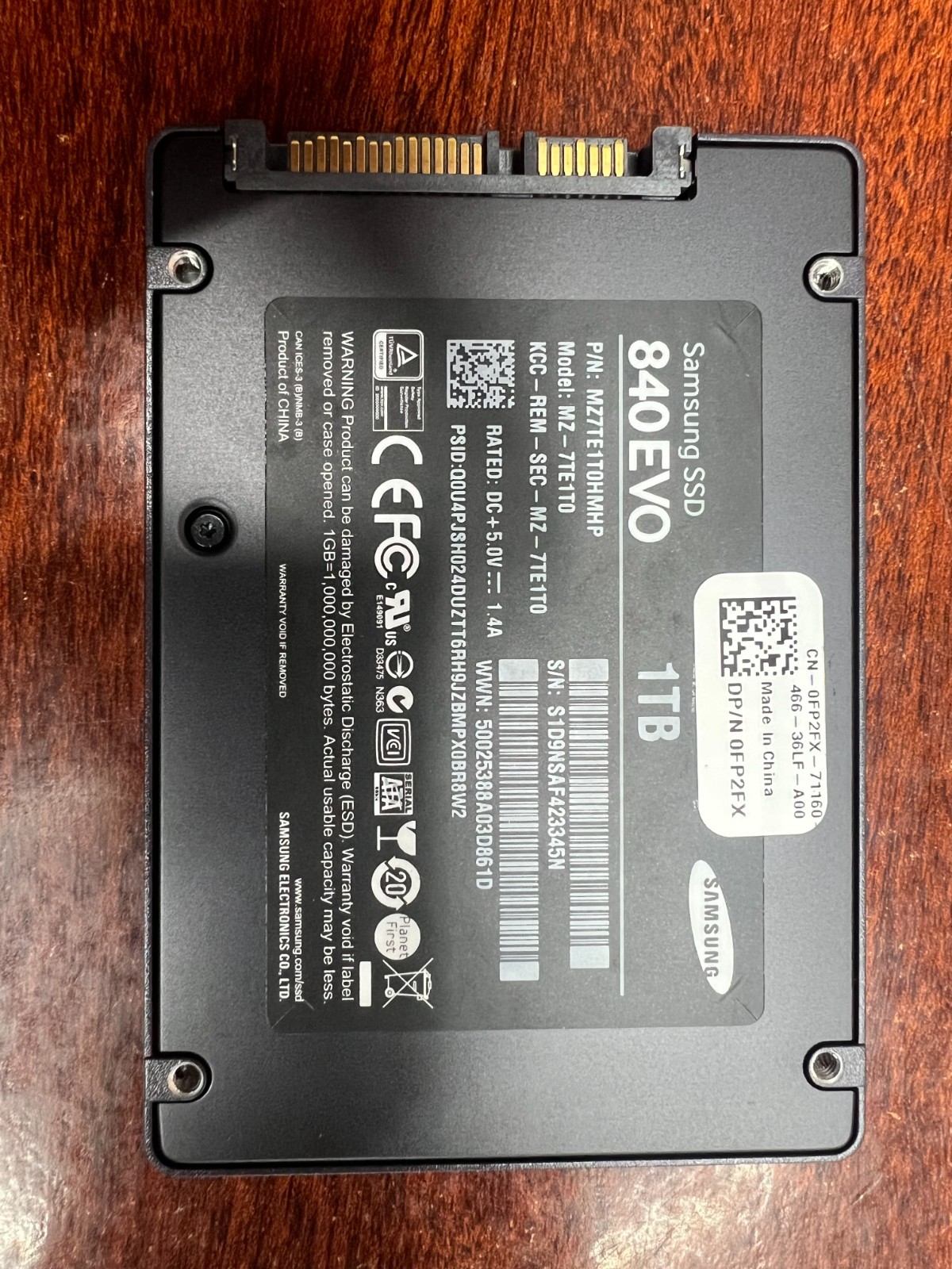 Samsung 840 EVO MZ-7TE1T0 1TB SATA SSD 2.5" MZ7TE1T0HMHP 512b/s 97% -98% Health