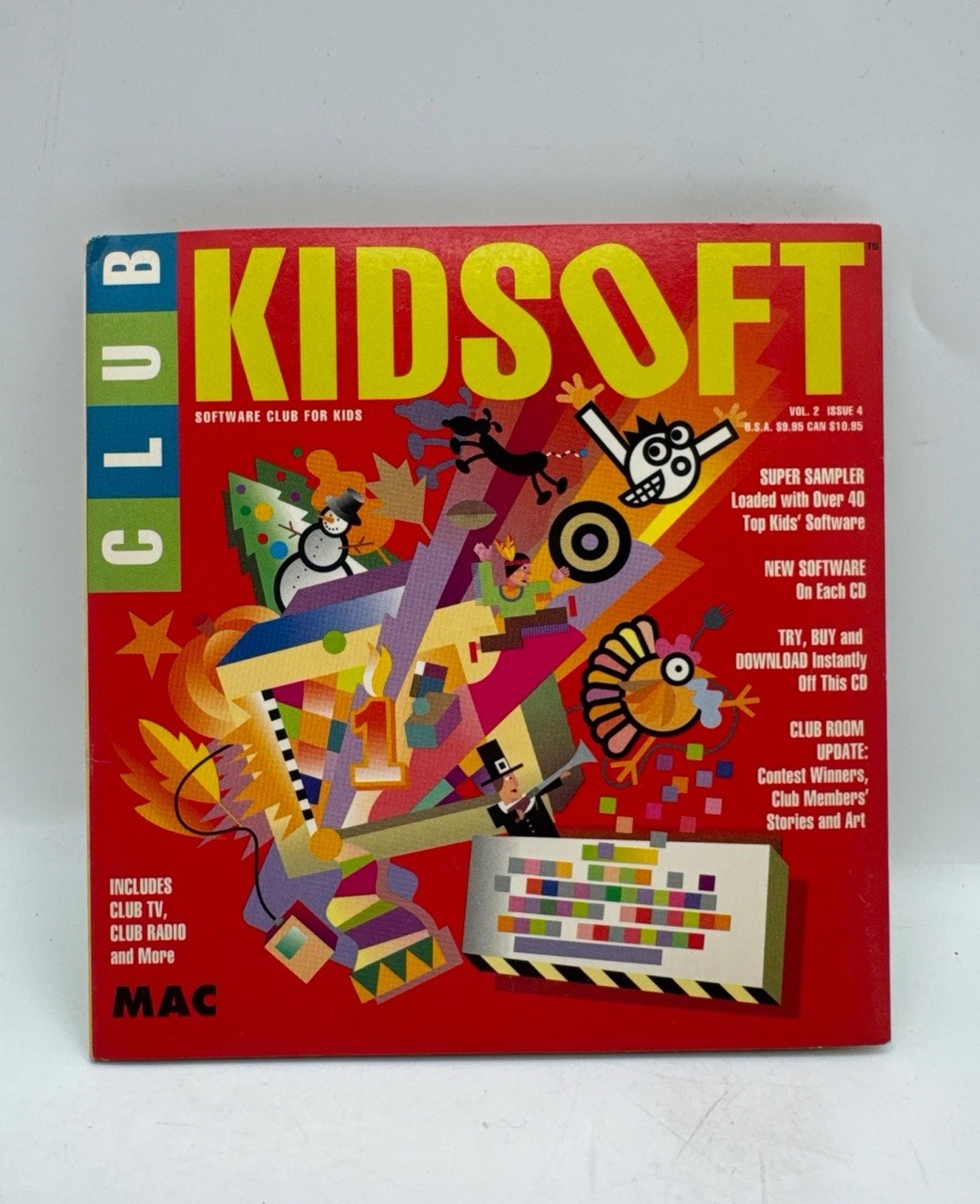 Club Kidsoft 1994 Macintosh Computers CD-ROM Kids Art Stories Mac Vol 2 Issue 4