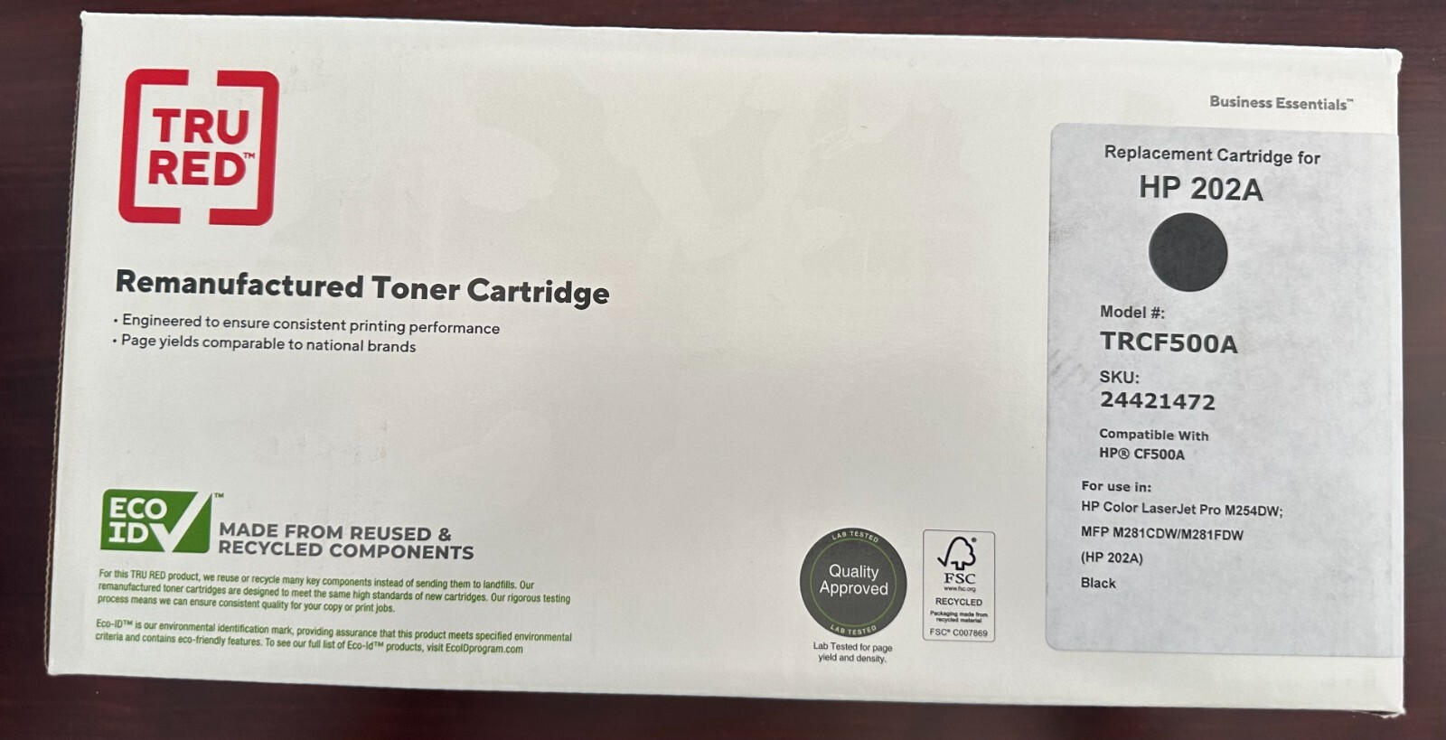 TRU RED HP 202A Compatible to HP Black Toner Cartridge TRCF500A- **New in Box***