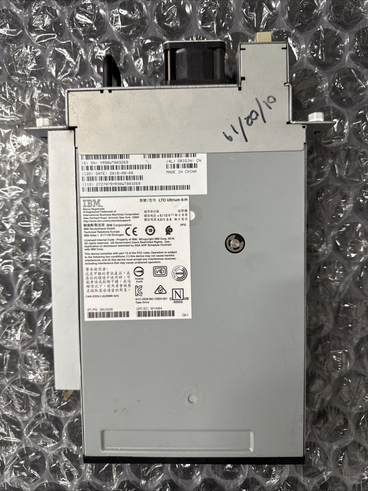 IBM LTO Ultrium 6-H Internal Tape Drive 35P1982 39U3428 Module