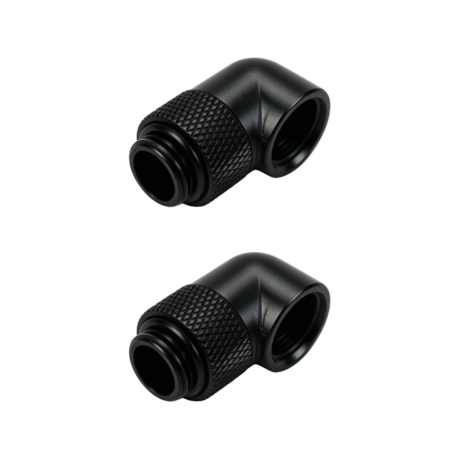 2 Pcs of FreezeMod Angled 90 Degree G1/4 Rotary Fitting Male to Female Black