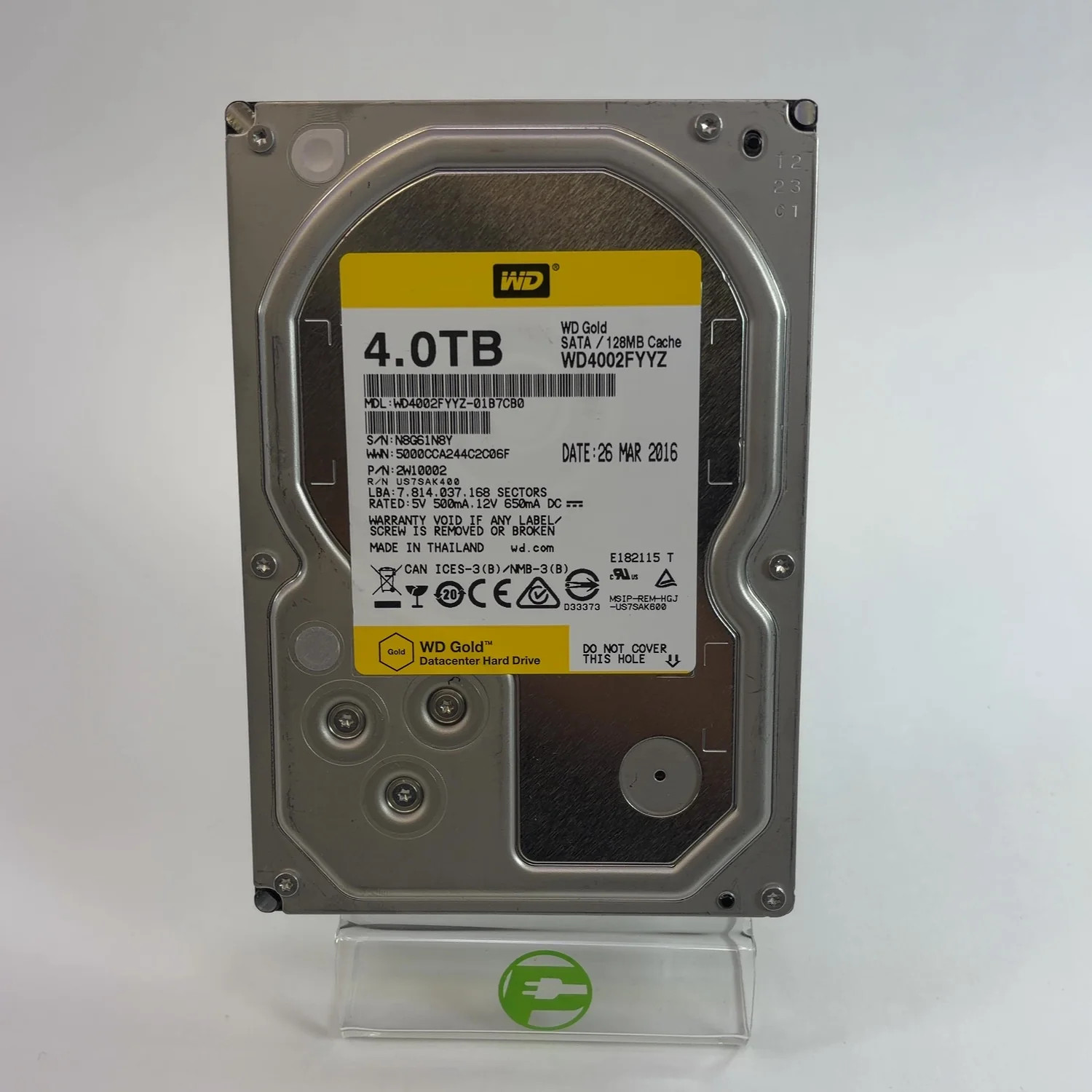 Western Digital 3.5" WD Gold 4TB SATA III 6Gbps HDD WD4002FYYZ-01B7CB0