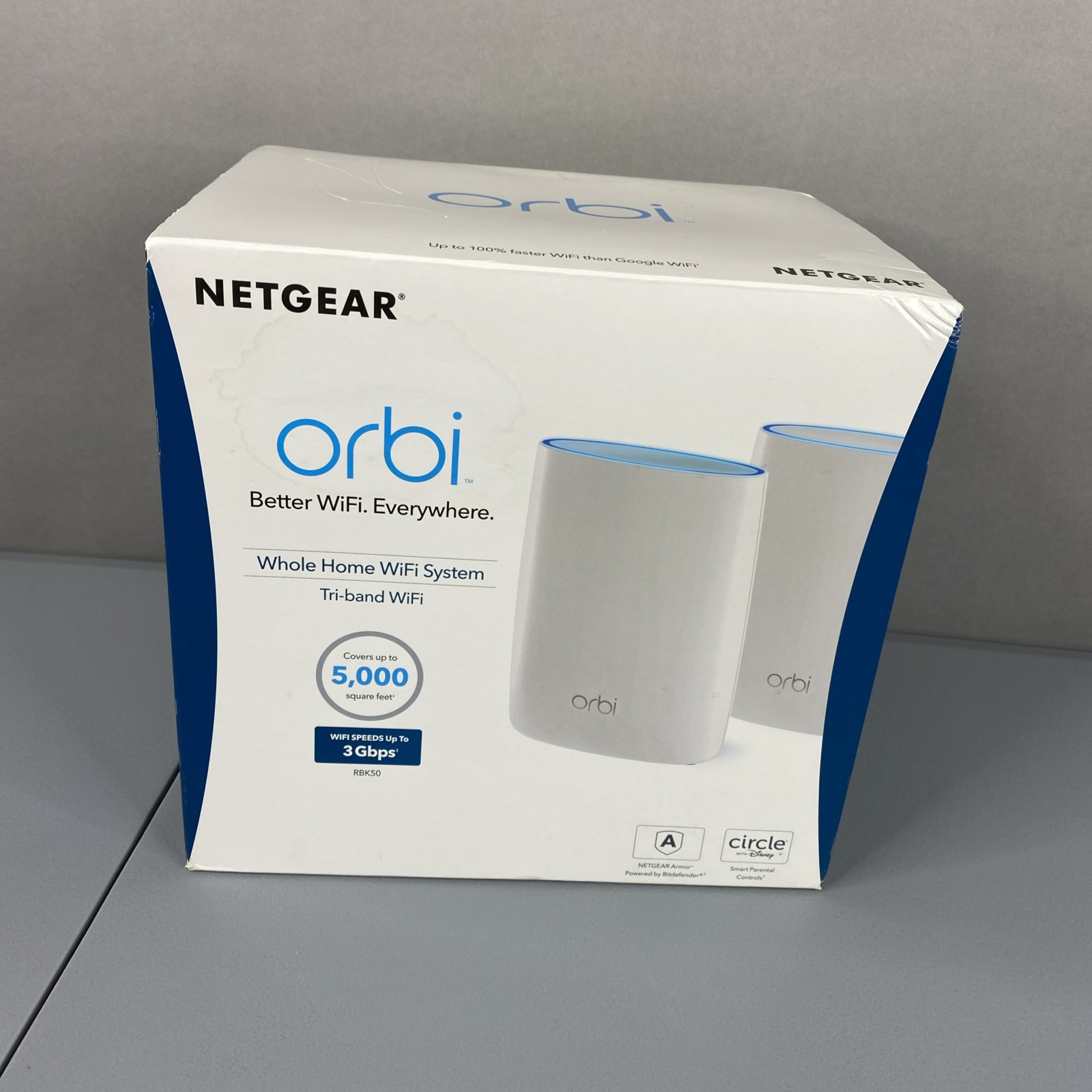 NEW NETGEAR Orbi RBR50v2 + RBS50v2 AC3000 Router + Satellite WiFi New Open Box