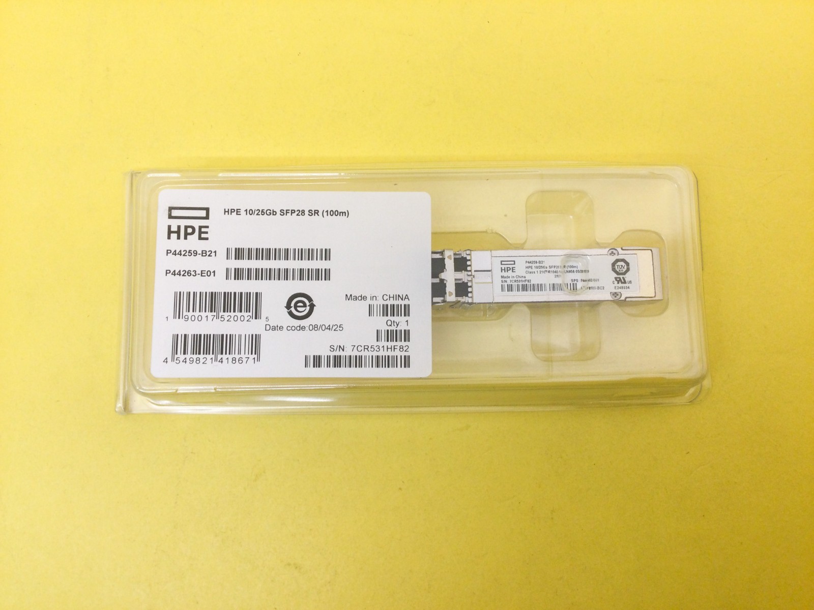 P44259-B21 HPE EDGELINE 10/25GB SFP28 SR 100M TRANSCEIVER P44452-001 New