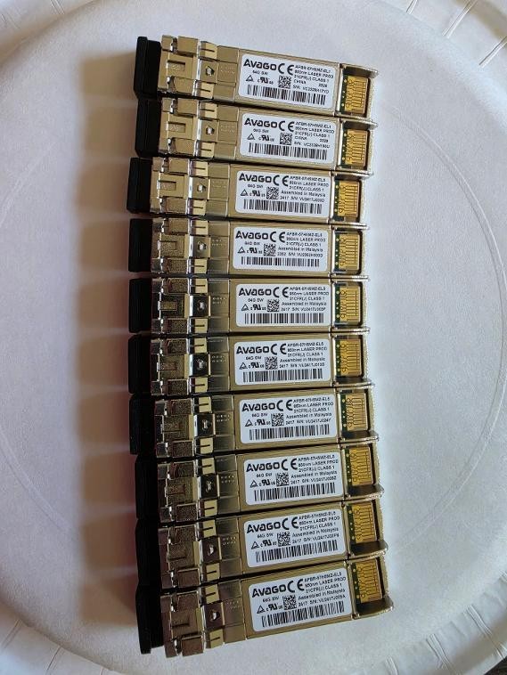 Lot of 10 Avago Broadcom AFBR-57H5MZ-EL5 64G FC SFP56 Transceiver 850nm MMF