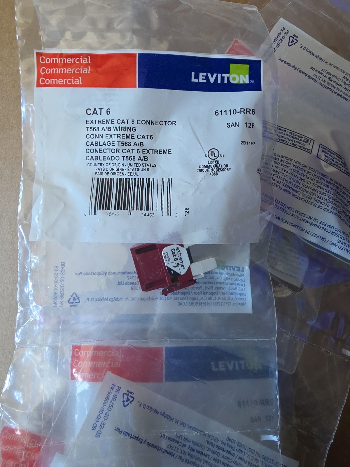 Leviton CAT 6 61110-RR6 Lot Of 12 Pcs