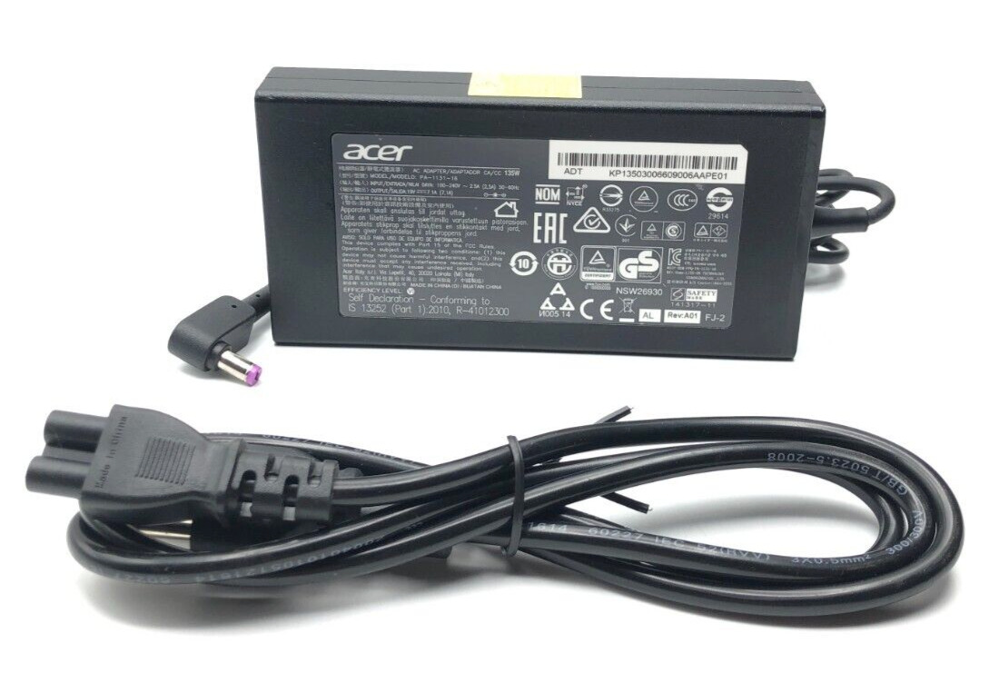 Original 135W Acer AC Power Adapter for Acer Nitro 5 AN515-57 AN517-54 w/P.Cord