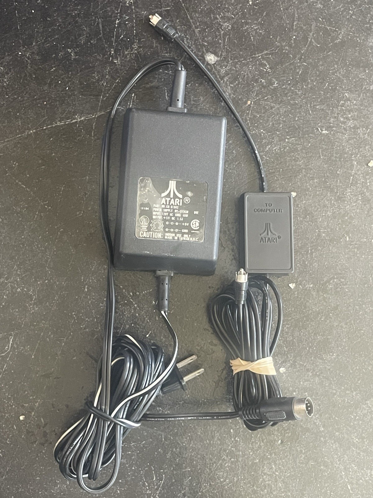 Atari 800XL/600XL Home Computer Power Supply + Video Cable - Tested Working