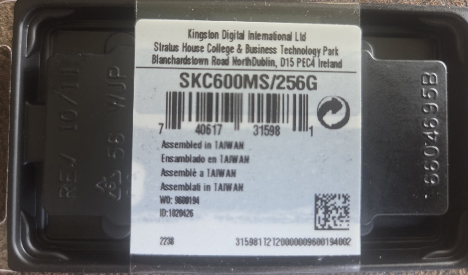 Kingston  Skc600ms/256g