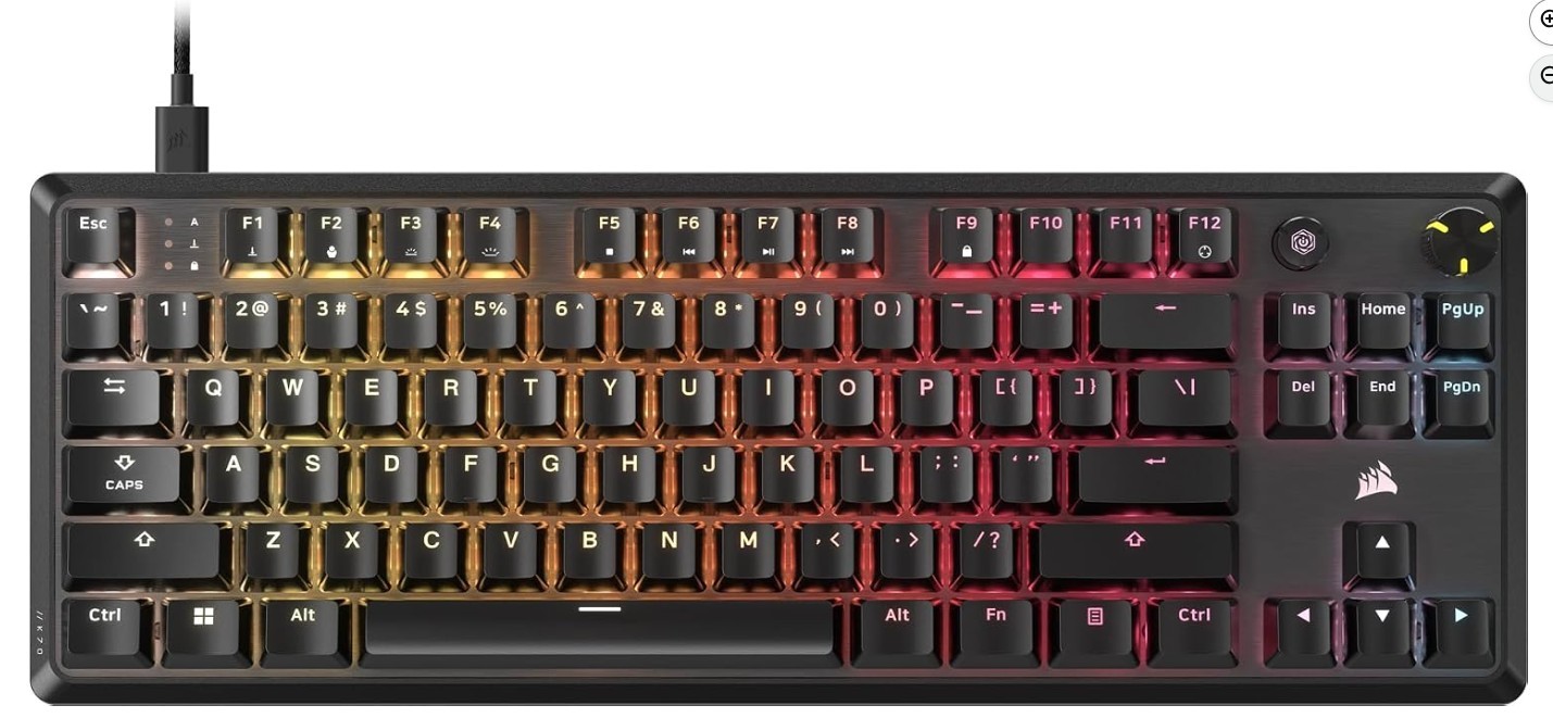 Corsair K70 CORE TKL RGB Tenkeyless Mechanical Gaming Keyboard – Black