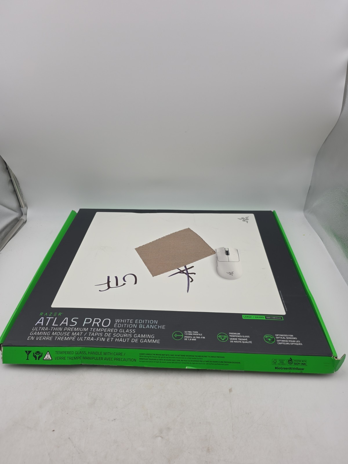Razer Atlas Pro White Edition Gaming Mousepad Premium Tempered Glass 50x40cm