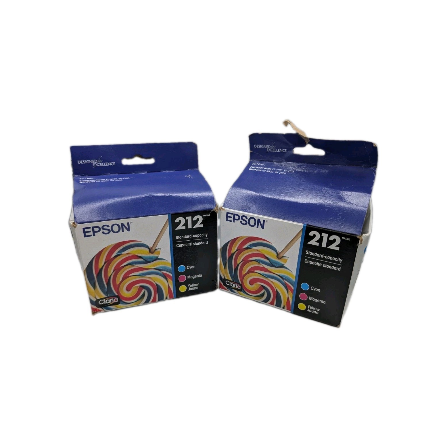 Lot of 2 Epson 212 Genuine Color 3pk Ink Cartridges Cyan Magenta Yellow  01/2029