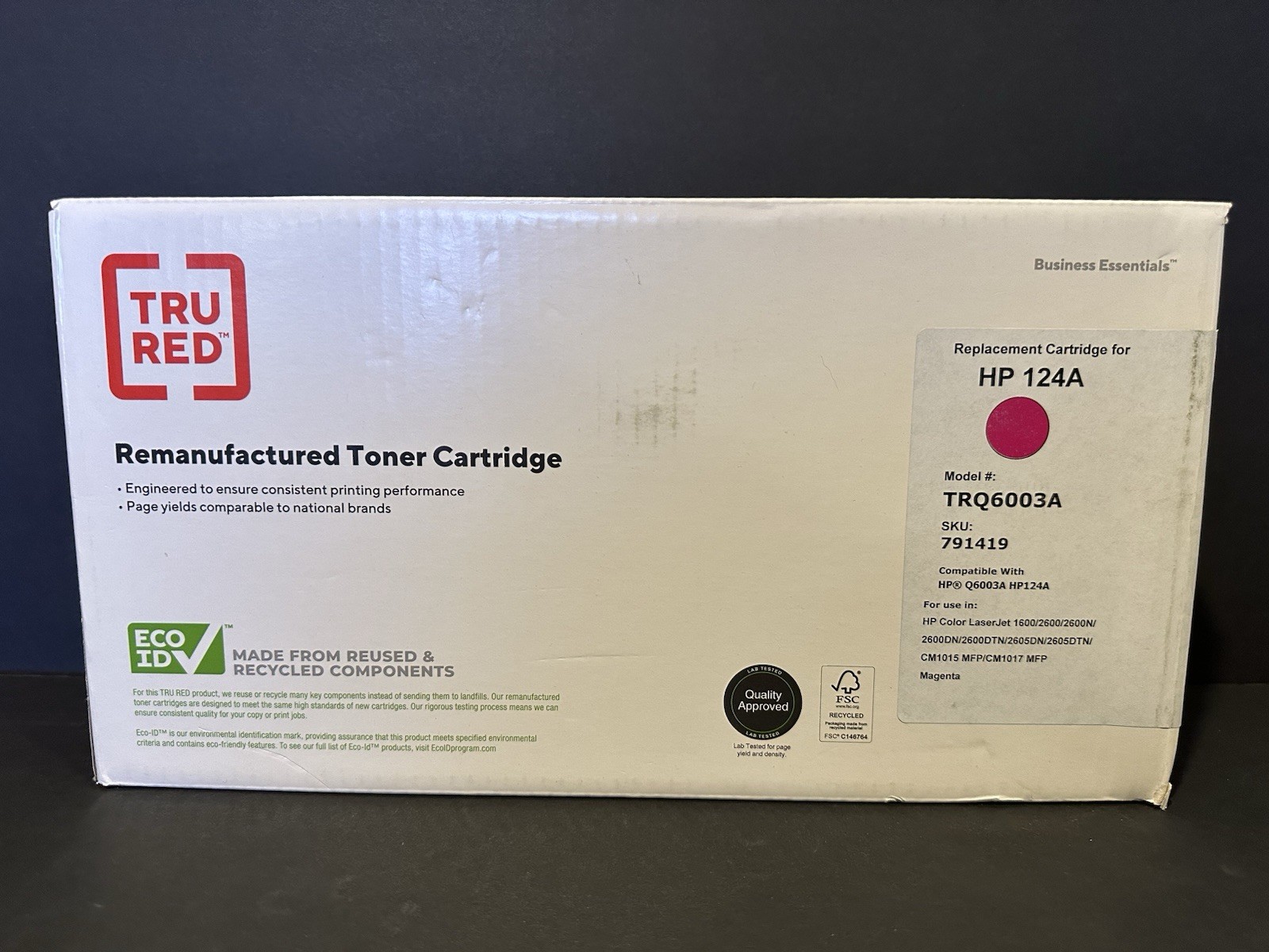 Tru Red Toner Cartridge TRQ6003A for HP 124A Cartridges Magenta