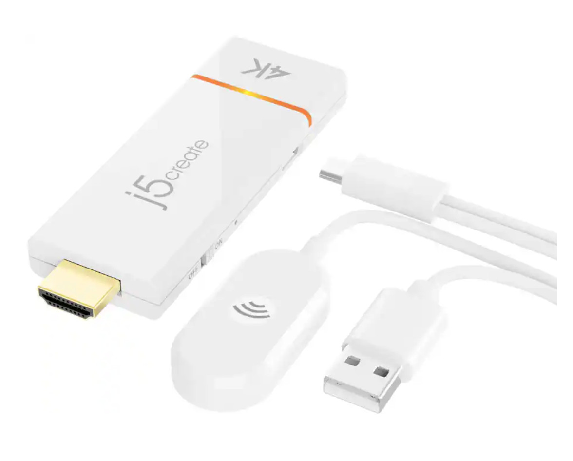 j5create ScreenCast 4K Wireless Display Adapter "JVAW76" | WHITE | $79.99