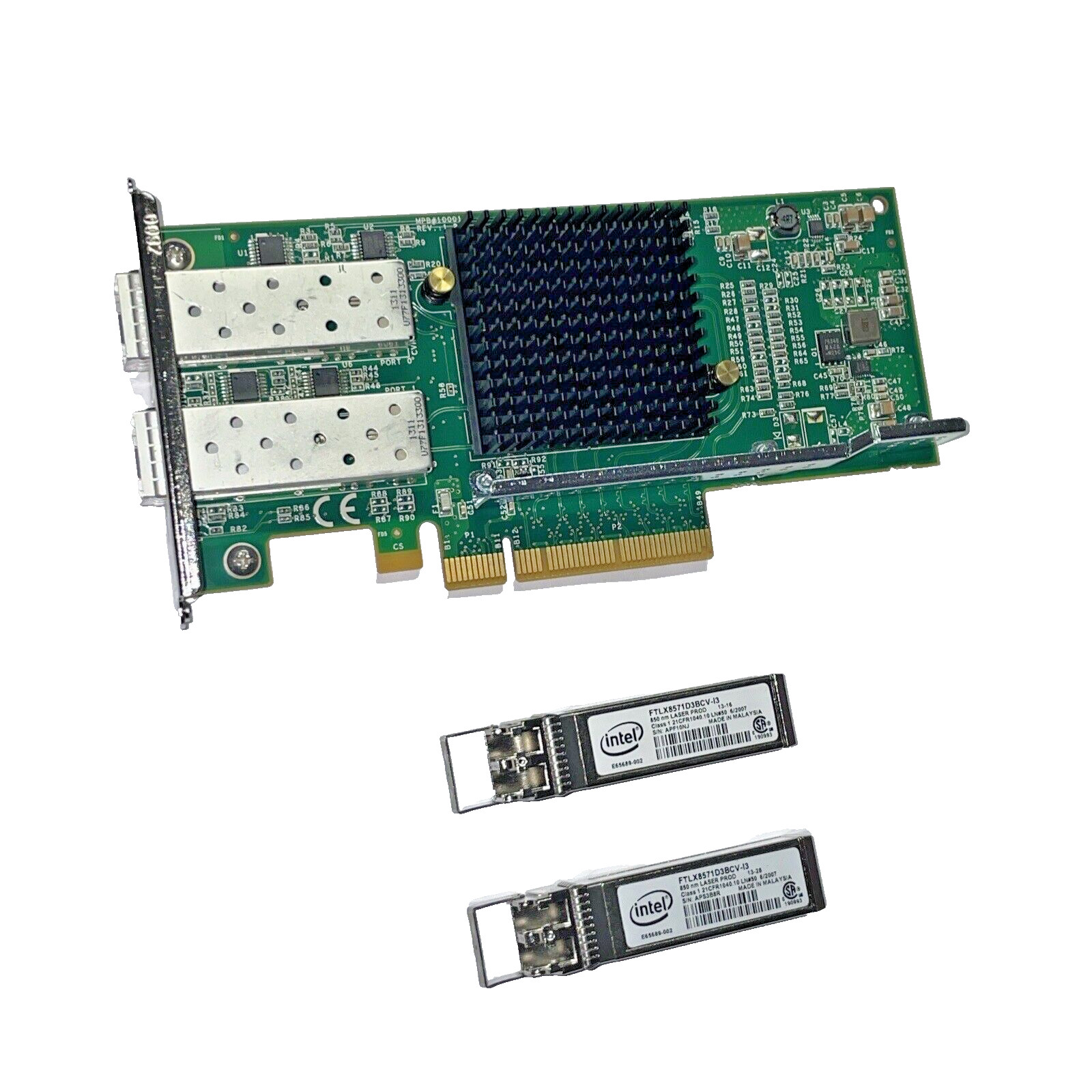 Silicom PE210G2SPI9A-XR-CX Dual Port 10Gb PCIe x8 Network Adapter +2x 10GB SFP+