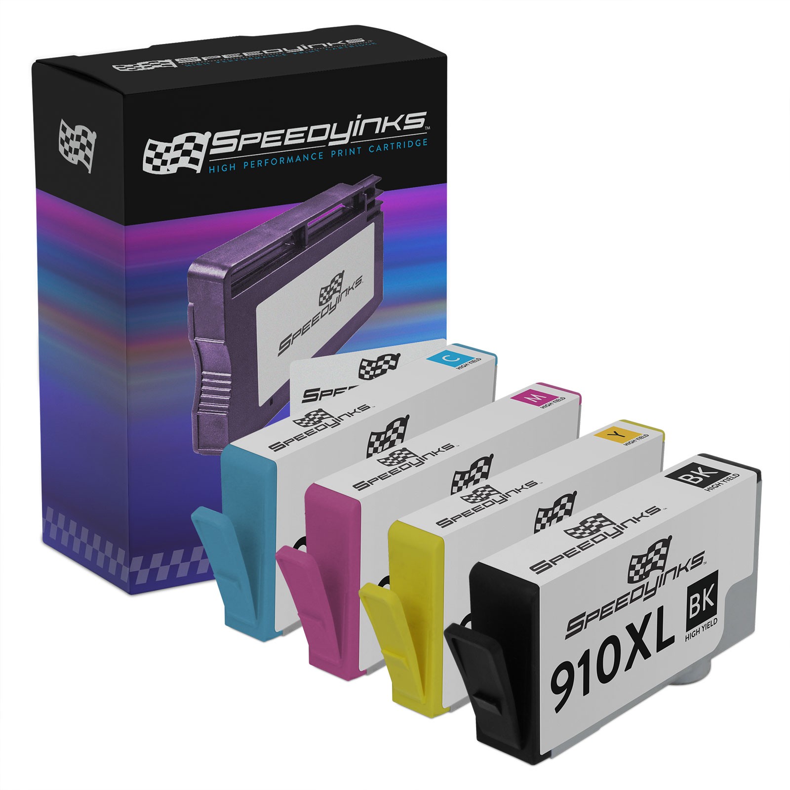 Speedy 4PK REMAN HP 910XL High YieSpeedy Ink Cartridges Black Cyan Magenta