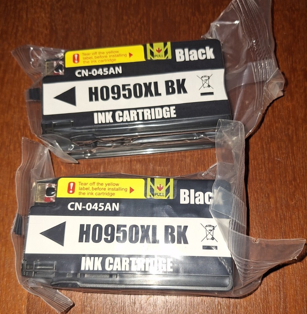 New 950XL H0950XL BK Black Ink Inkjet Cartridge for HP Printer CN045AN Qty 2
