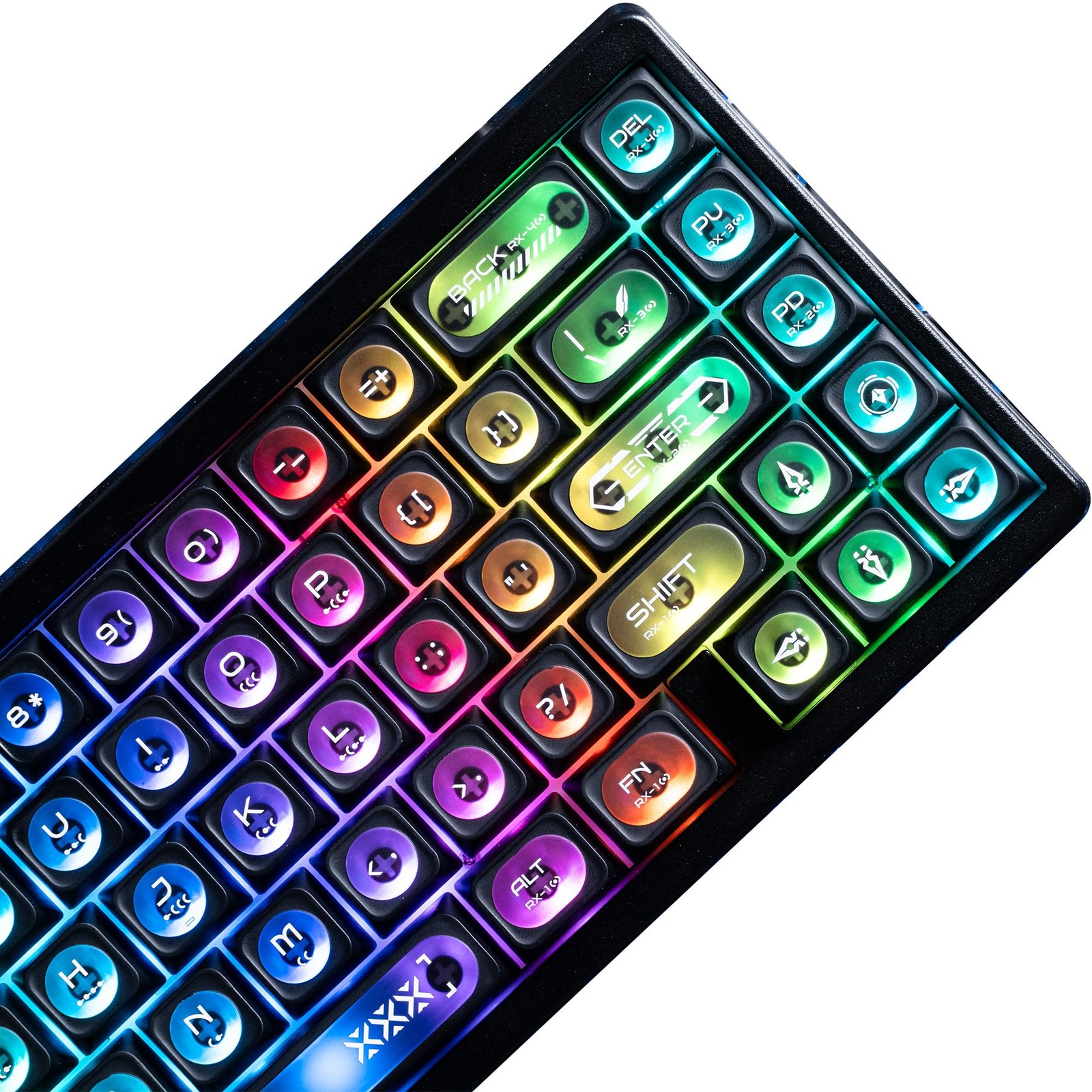 OHY XVX Black Shine Through Keycaps for Mechanical Keyboards - 136 Keys Black Tr