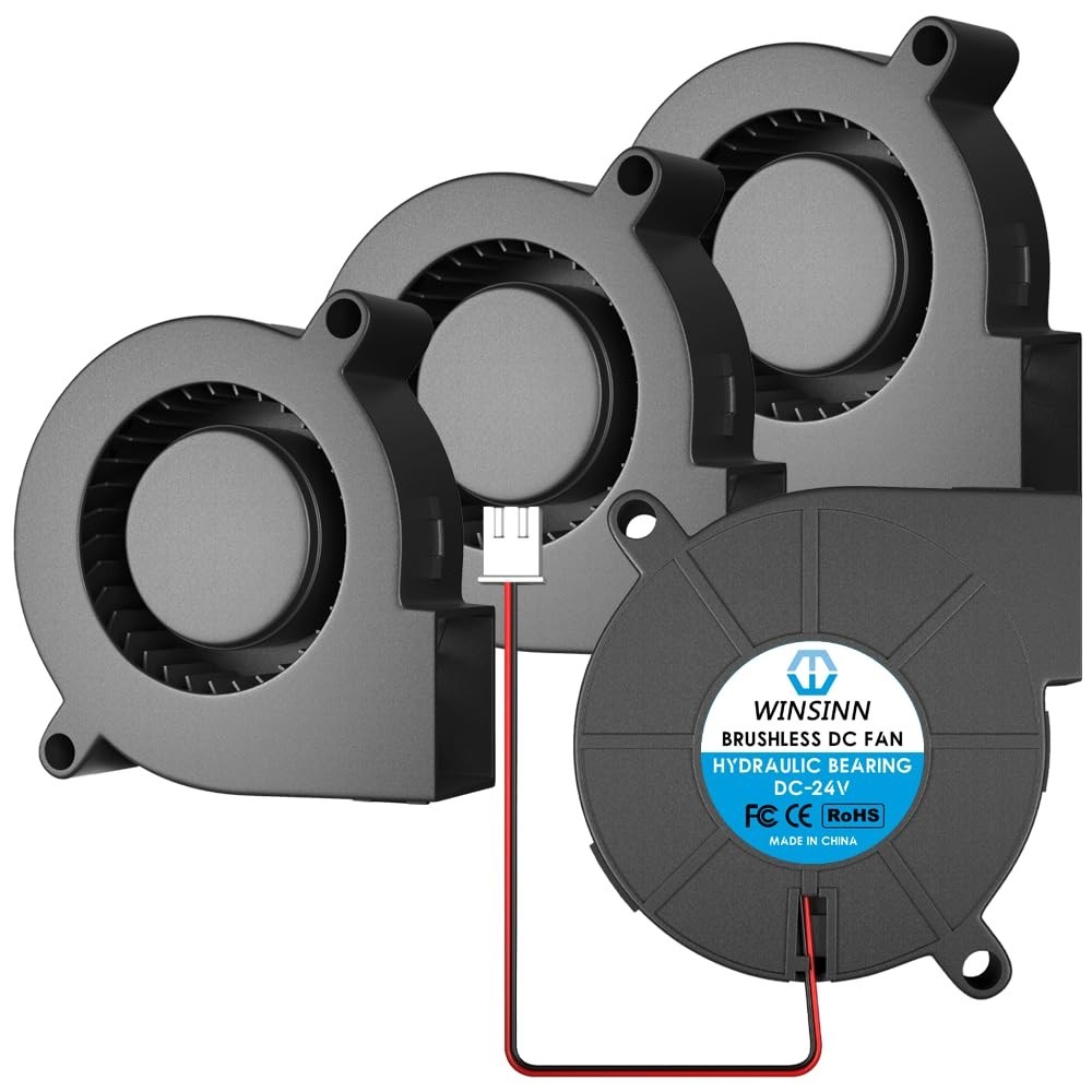 WINSINN 50Mm 5015 Blower Fan 24V, 3D Printer 24 Volt Fans Blower Turbine Turbo H