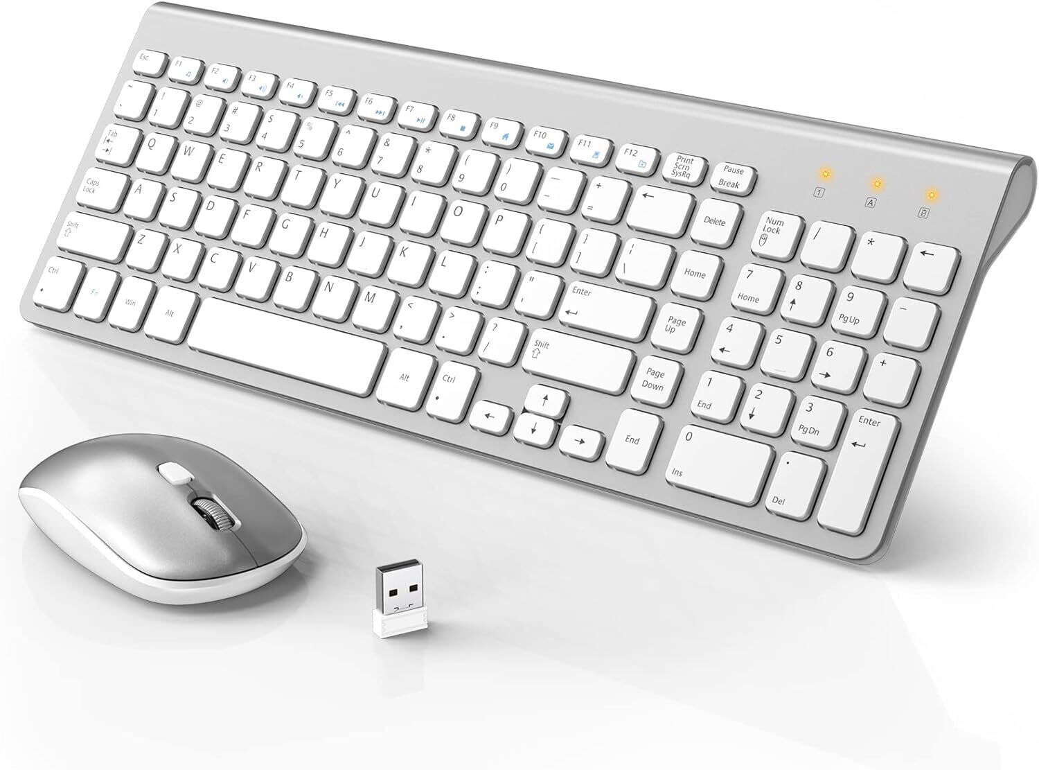WisFox Wireless Keyboard and Mouse Combo, Ultra Slim Compact Keyboard with Silen