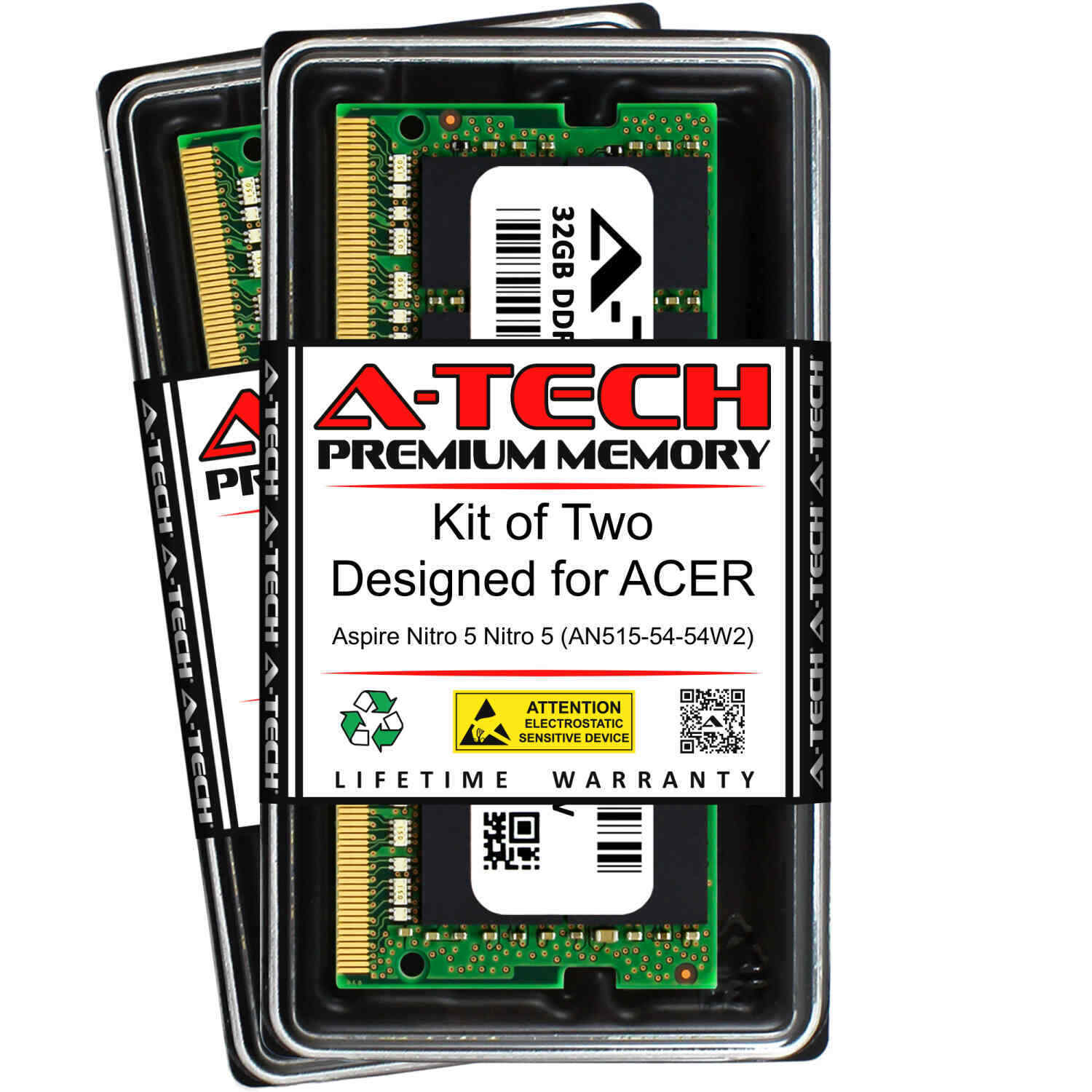 64GB 2x 32GB DDR4-2666 Acer Nitro AN517-51 AN515-54 5 AN515-54-54W2 Memory RAM