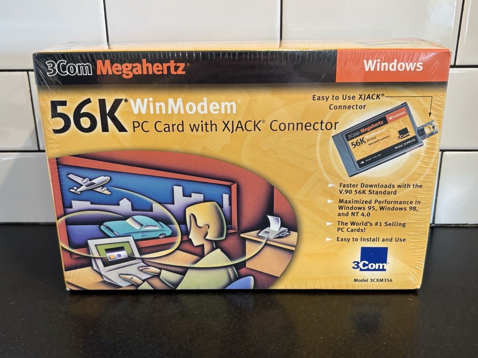 3Com Megahertz 56K V.90 PC Card Type II Modem 3CXM356 with XJACK Connector NEW