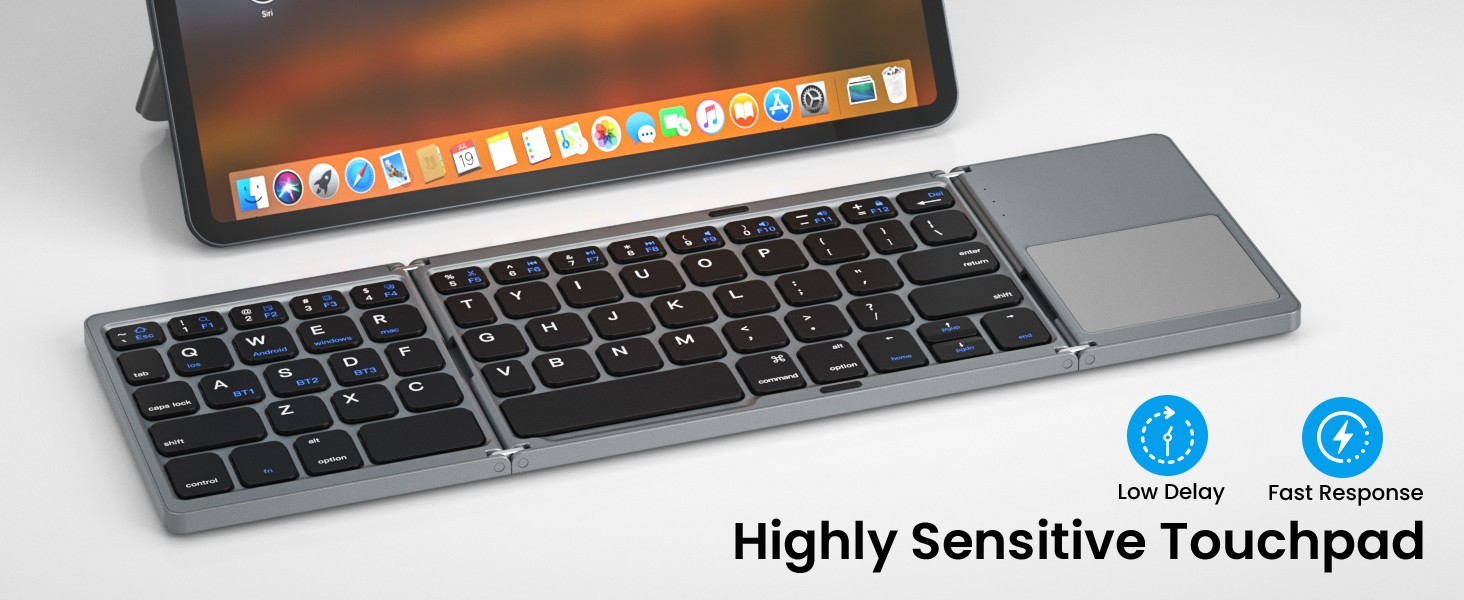 Mini Folding Wireless Bluetooth Keyboard With Touchpad for Laptop Tablet Phone