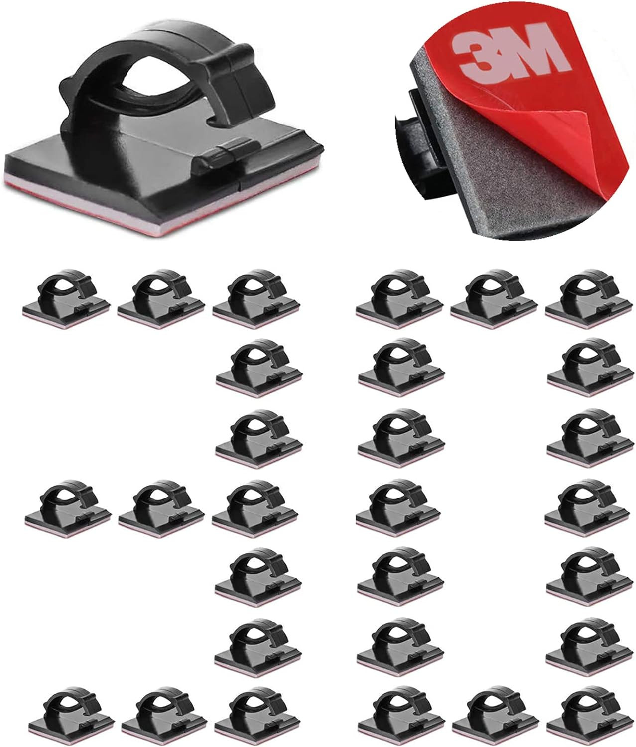 Cable Clips Self with 3M Adhesive Cord Organizer, Wire Holder Clamp Management