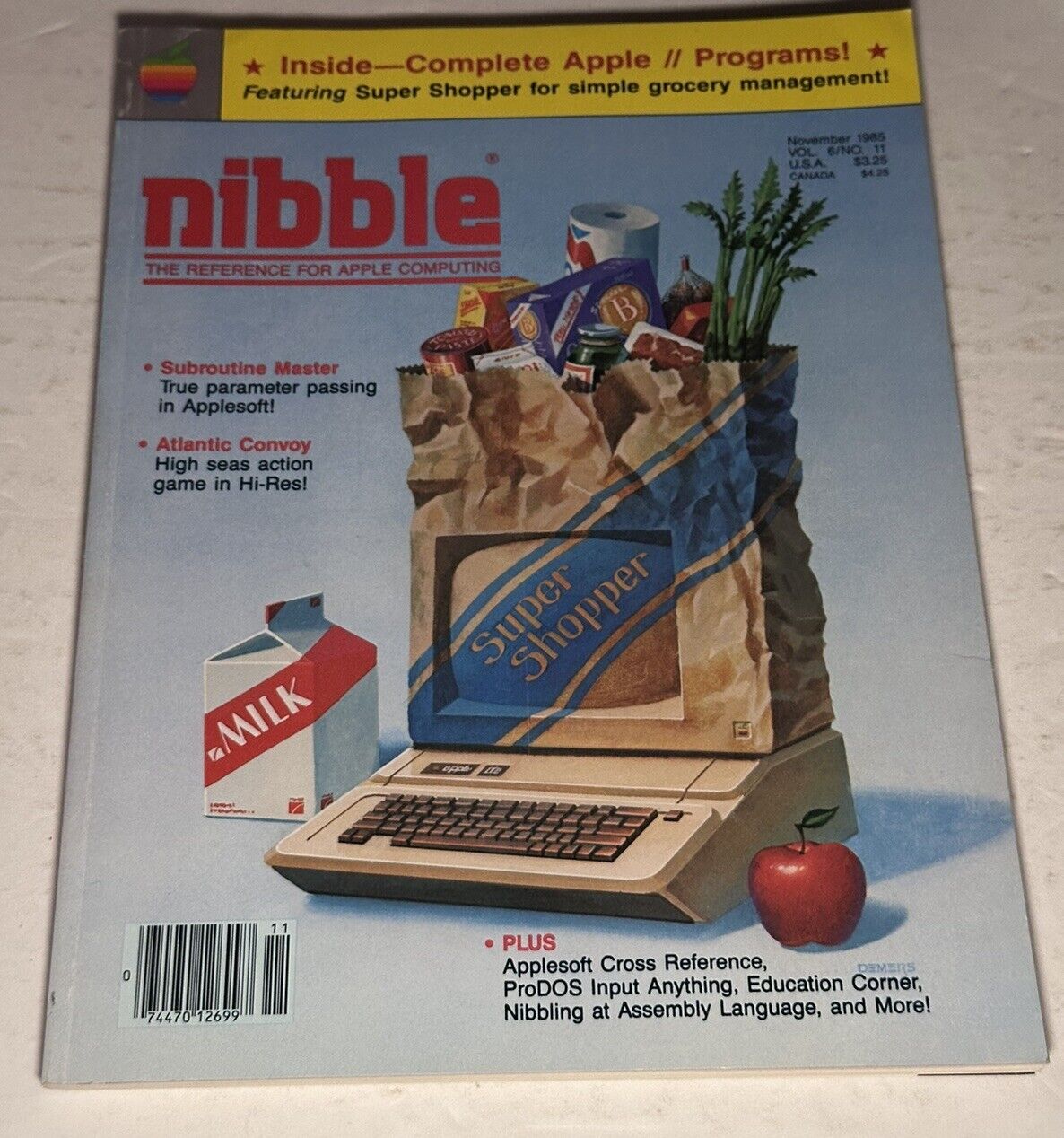 Vtg Nov. 1985 Nibble Magazine Super Shopper Subroutine Master Atlantic Convoy