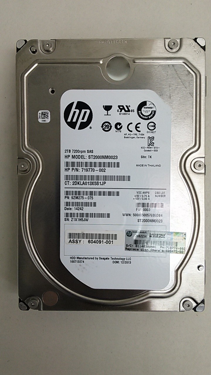 Lot of 5 Seagate HP ST2000NM0023 Constellation ES.3 2TB 3.5" SAS 2 Enterprise