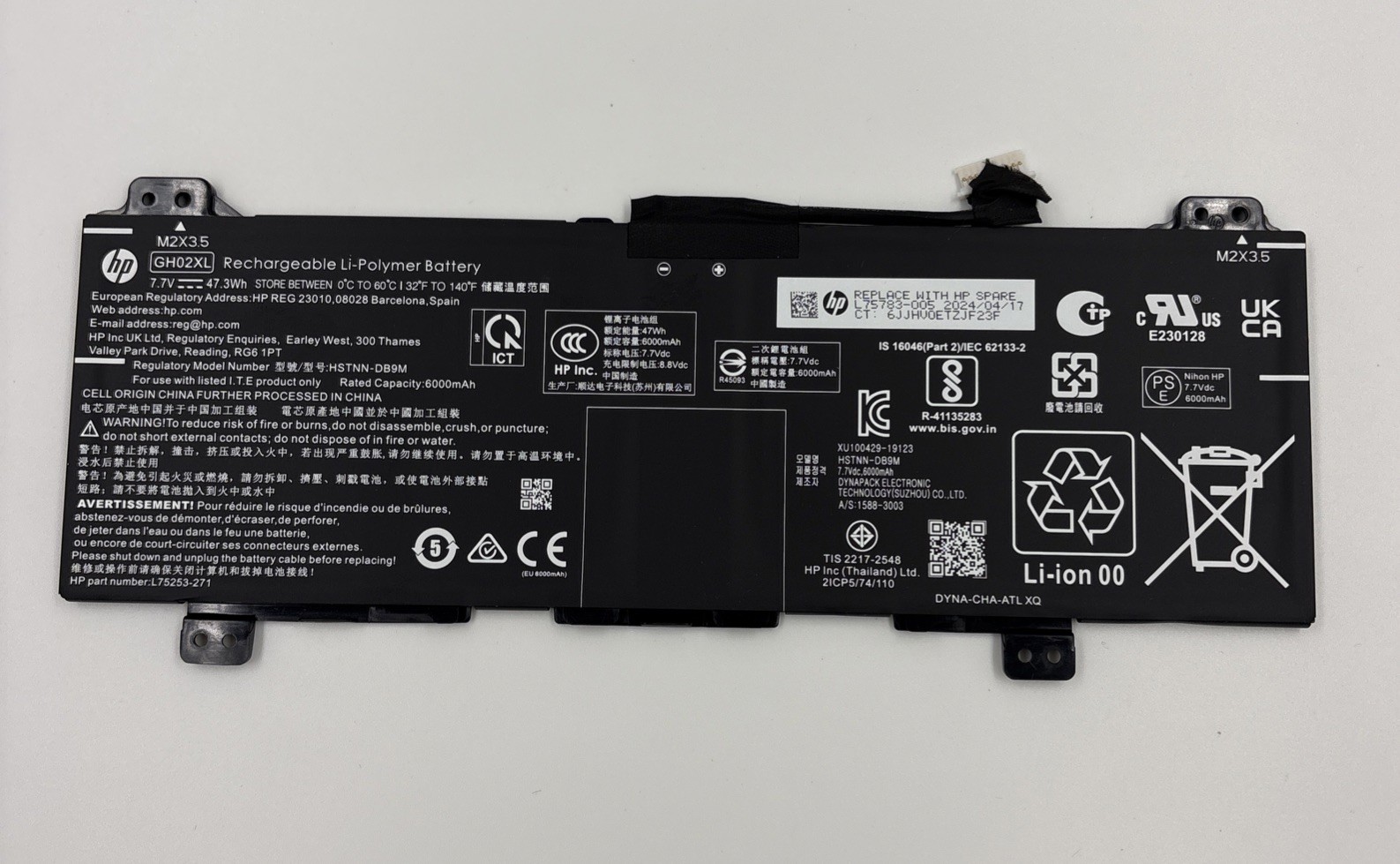 OEM GHO2XL L75253-271 Battery for HP Chromebook 11A G8 11 G8 14 G6 L75783-005