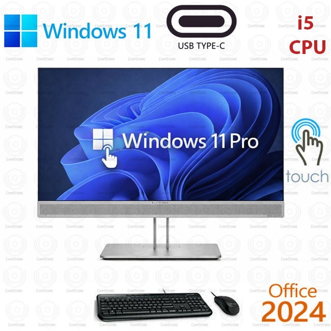 HP EliteOne 800 G5 24" AiO Touch i5-10500 16GB Ram 512GB SSD Win11Pro Office 24