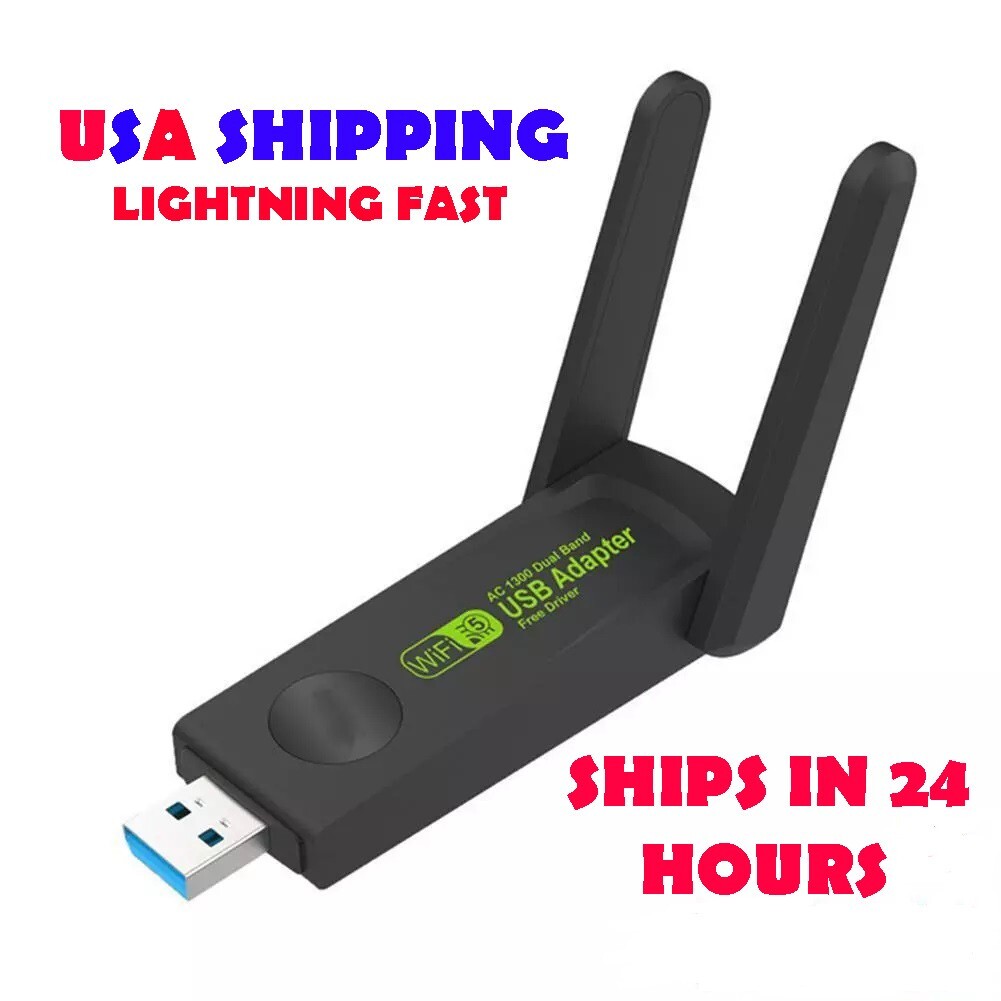 USB 3.0 WIFI Adapter 1300mbps Wireless Dongle Dual Band 2.4G/5G Dual Antenna