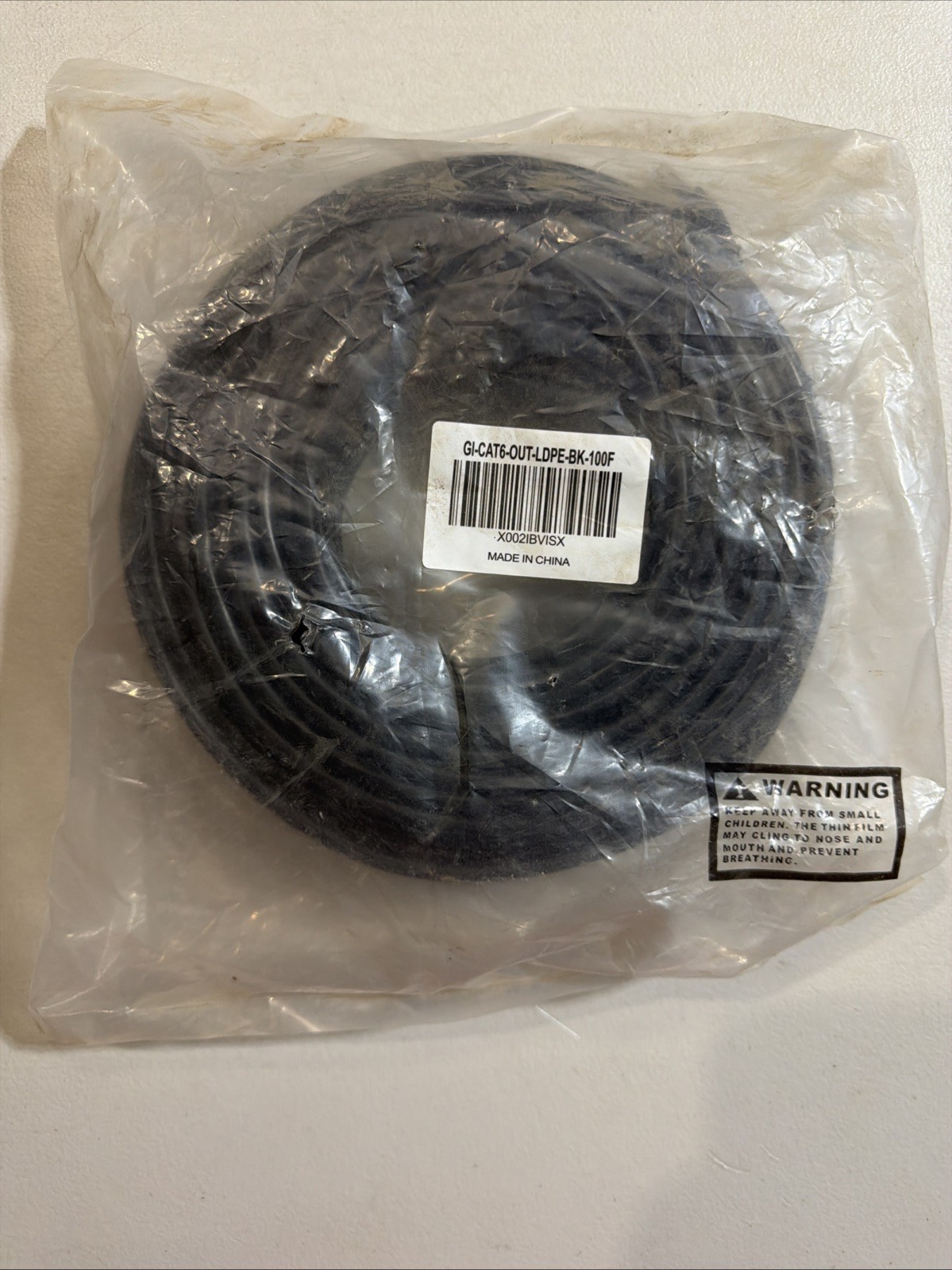 100ft Ethernet Cable Cat6 Red LAN Connection GI-CAT6-OUT-LDPE-BK-100FT New