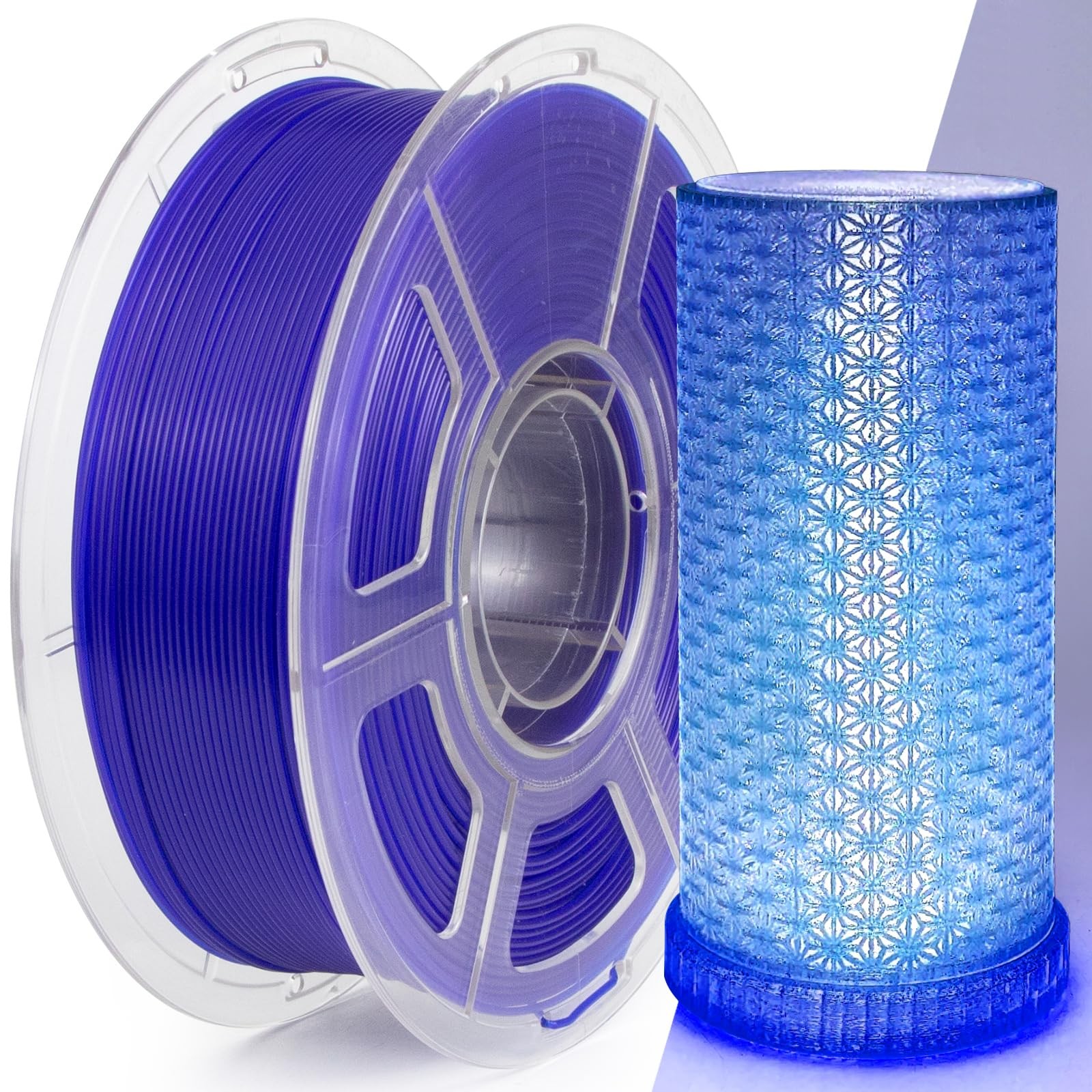 IEMAI 3D Printer Filament 1.75mm, Transparent PLA Filament Blue 1kg | Excelle...