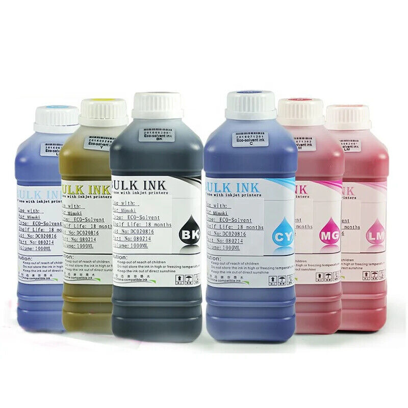 6*1000ML Eco-Solvent Ink For Epson Ciss Eco Solvent Ink For Ep son L1300