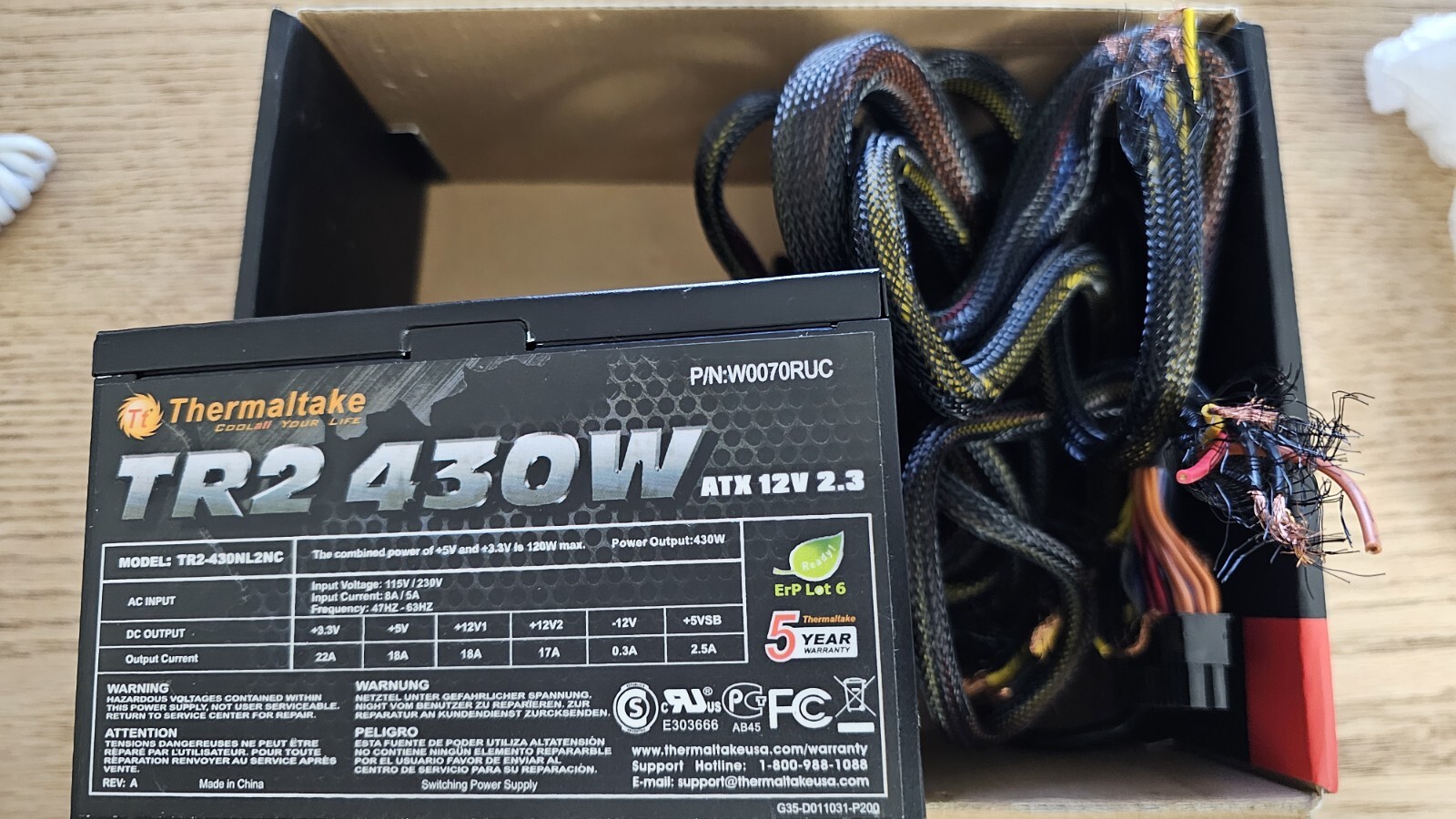Thermaltake TR2-430W. As-is Untested 