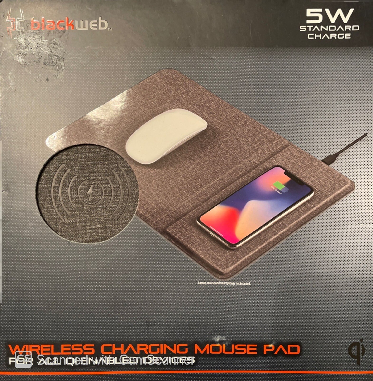 Blackweb 5W Wireless Charging Mouse Pad For All QI-Enabled Devices Phone Charger