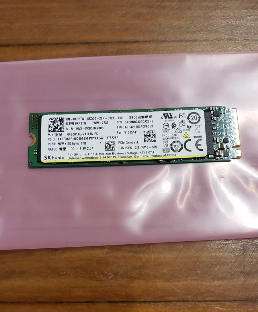 SK Hynix HFS001TEJ9X101N Dell KP2TG 1 TB Gen4 x4 NVMe M.2 SSD
