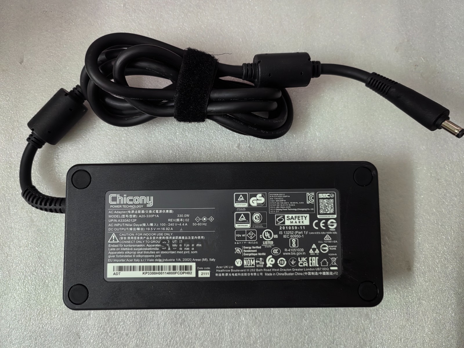 A20-330P1A 330W For Acer Predator Helios 300 PH317-56 N20C11 19.5V16.92A Genuine