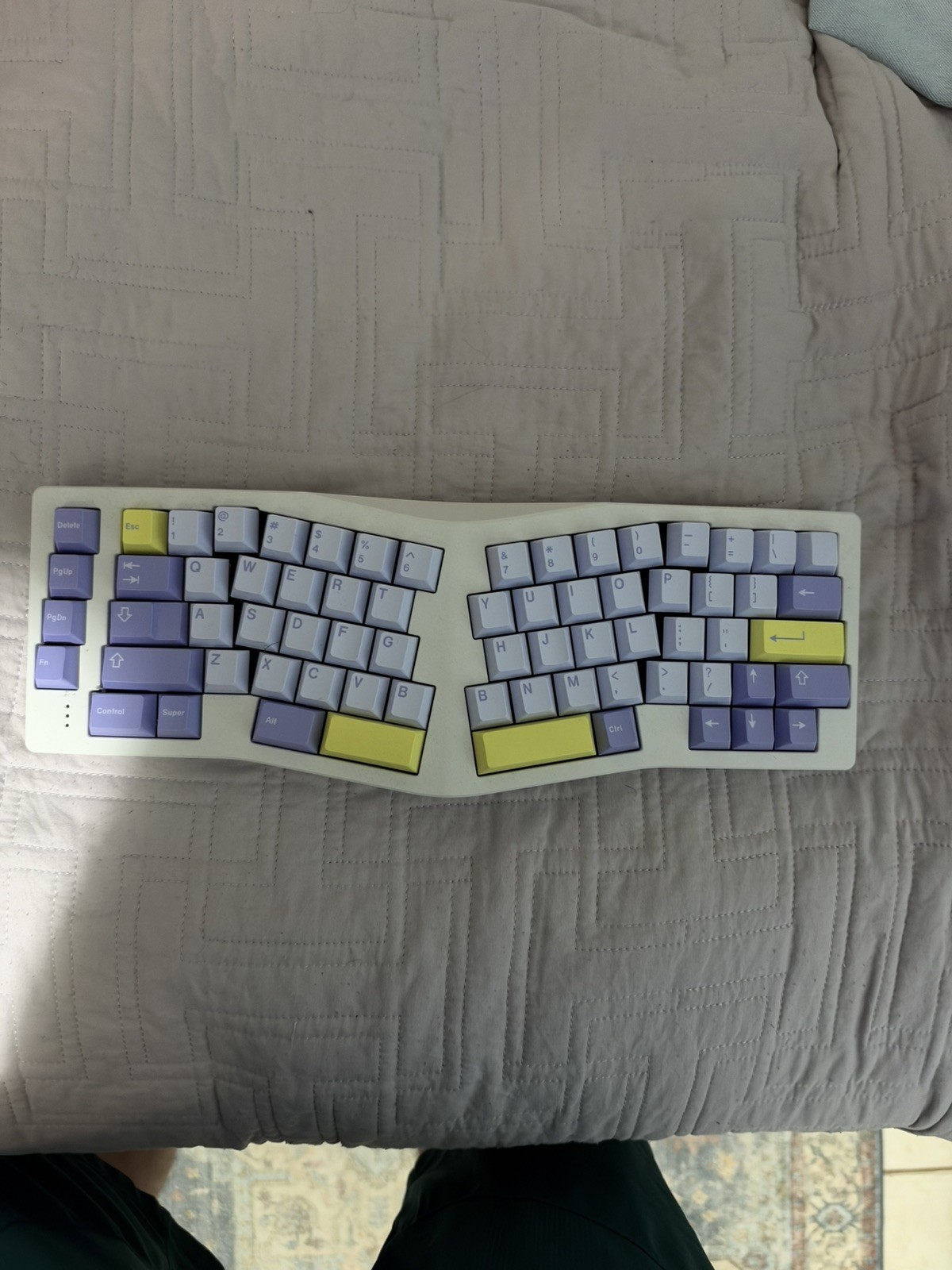 GMK purple-ish Neo Ergo Custom Mechanical Keyboard FULLY BUILT