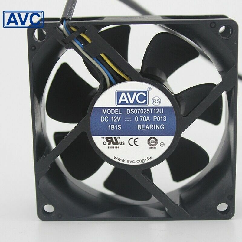 AVC DS07025T12U 70MM 7025 DC 12V 0.7A 4 -PIN PWM CPU PC Case Cooling Fan