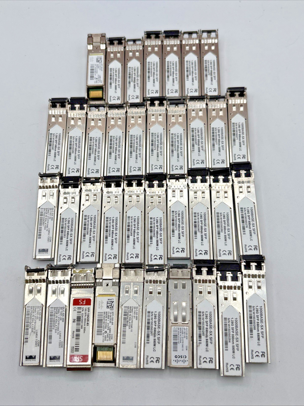 lot of 37 transceivers Cisco systems and more Pre owned - used units FAST SHIP ⚡