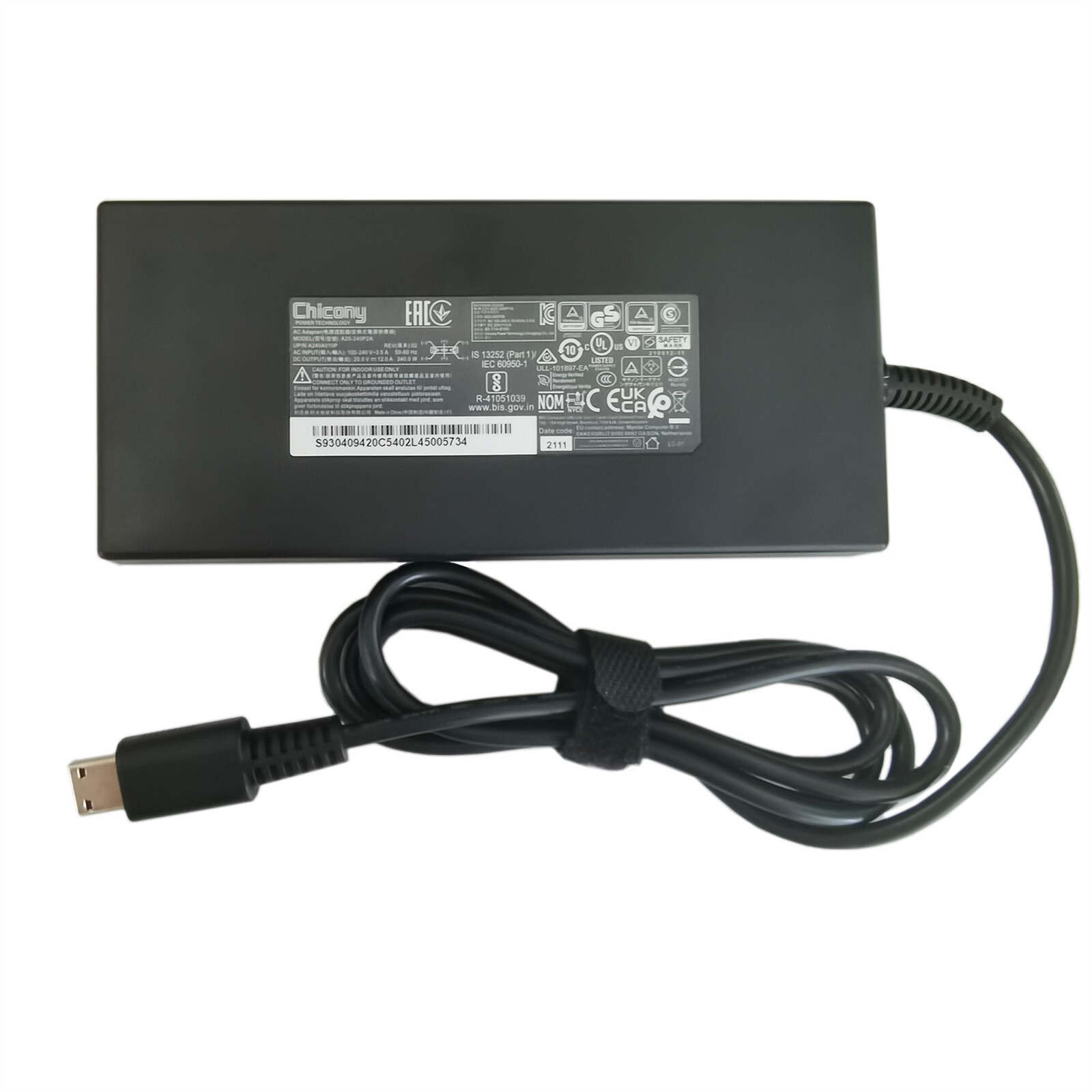 New Chicony 240W 20V A20-240P2A For MSI GE66 GE76 GE77 Vector GP76 WE76 Charger